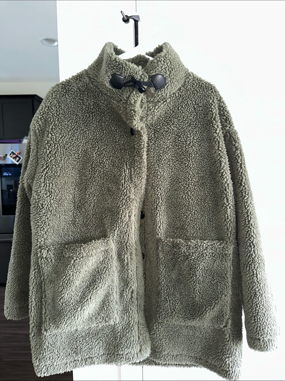 Women’s Teddy Sherpa Jacket - Olive Cozy Coat